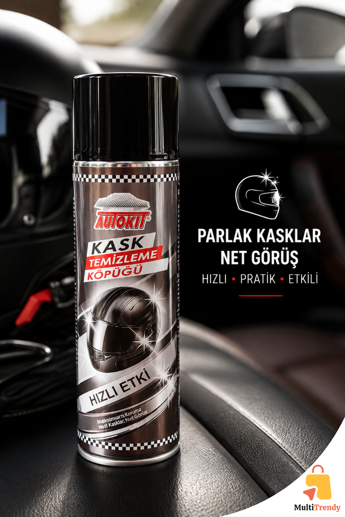Kask Temizleme Köpüğü Kötü Koku ve Kir Giderici Motosiklet Kaskı İç Ped Temizleyici Sprey
