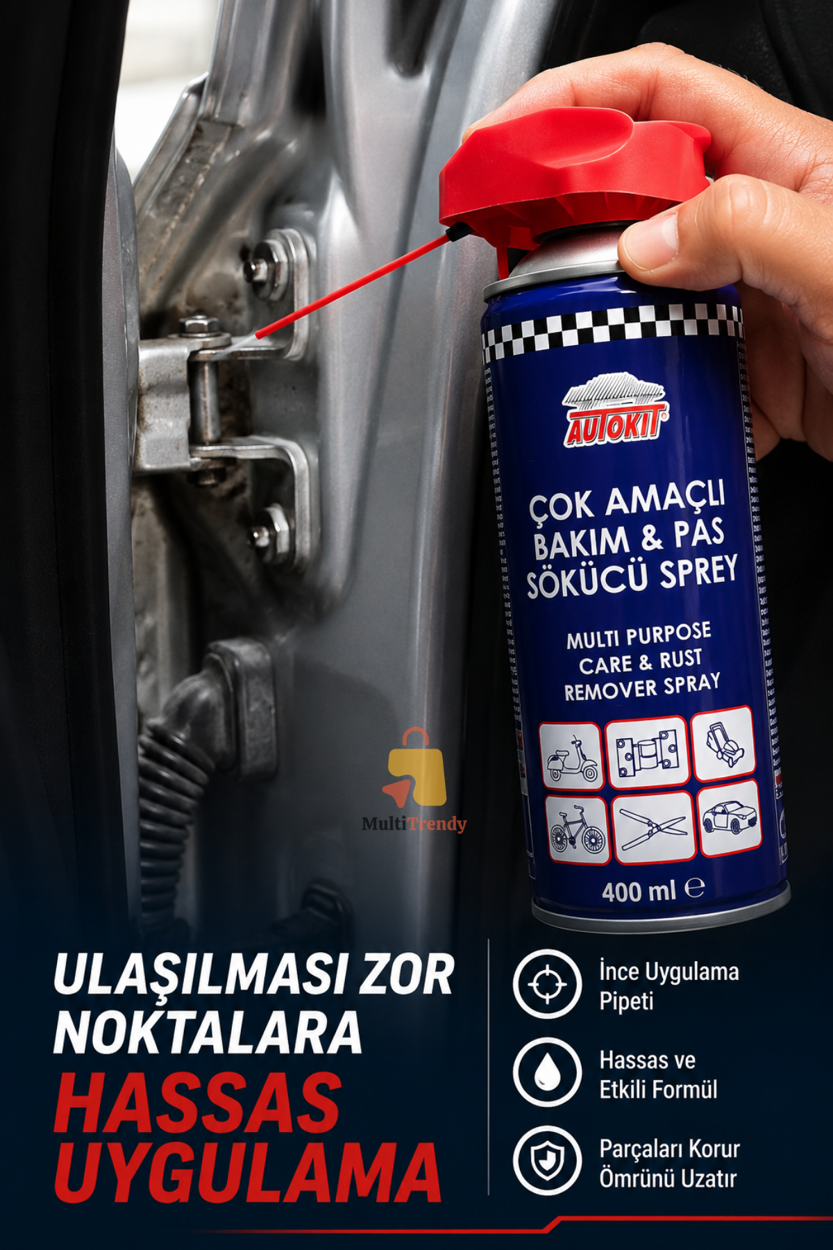 Çok Amaçlı Bakım ve Pas Sökücü Sprey 400 ml Kobra Başlıklı Yağlayıcı Koruyucu Sprey