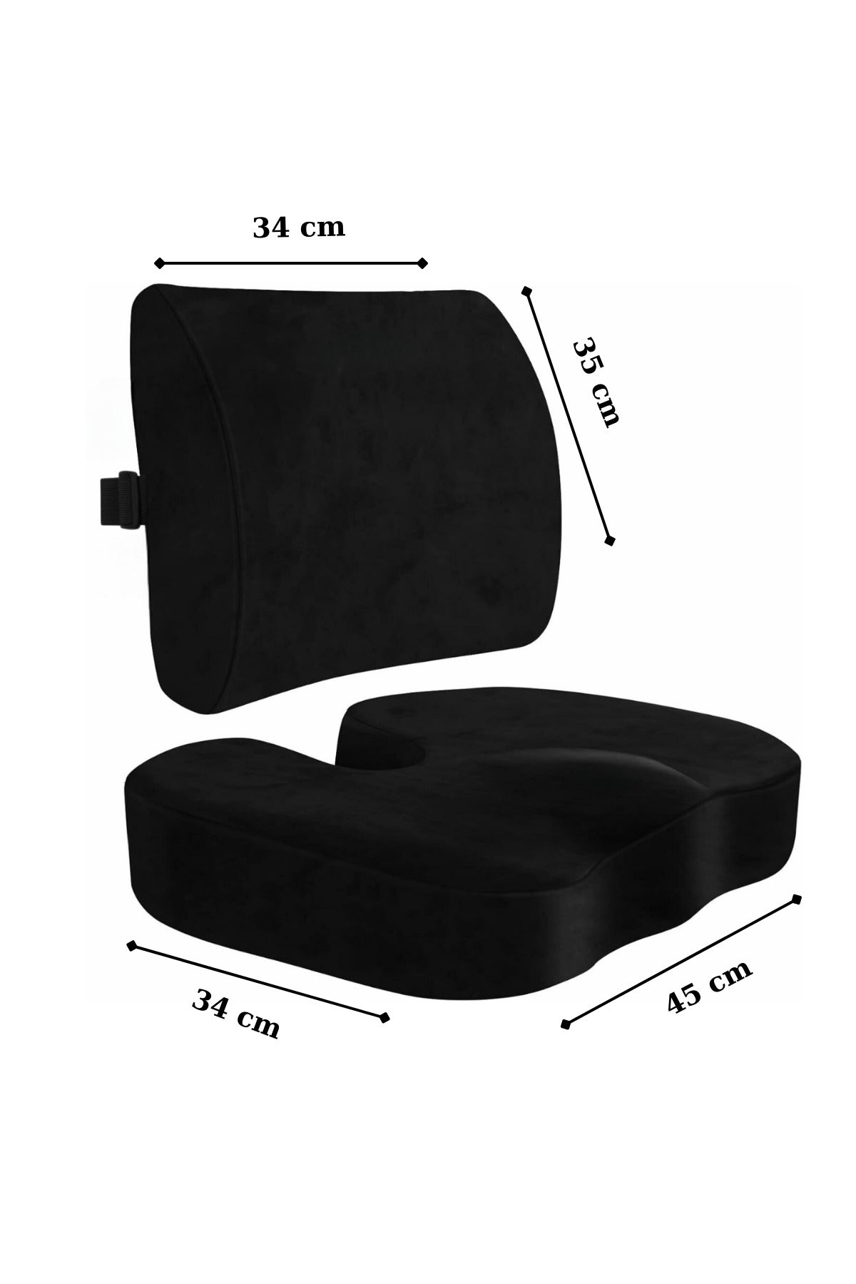 Visco Bel Destek Minderi ve Cocix Oturma Minderi 2'li Set | Visko Ortopedik Ergonomik Memory Foam