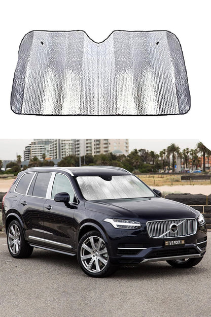 Oto Ön Cam Güneşliği Araç Ön Cam Perde Katlanabilir Vantuzlu Araba Ön Cam Güneşlik 130x60 Cm