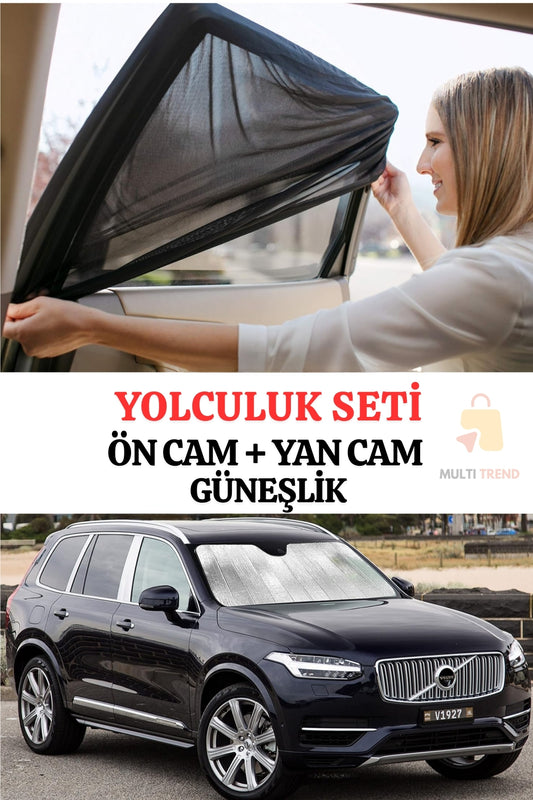 Araba Yan Cam Güneşlik Ve Oto Ön Cam Güneşliği Araç Yan Cam Perdesi Ön Cam Güneşlik Seti