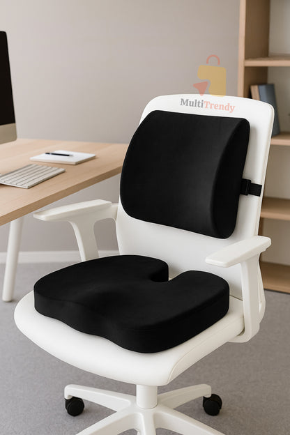 Visco Bel Destek Minderi ve Cocix Oturma Minderi 2'li Set | Visko Ortopedik Ergonomik Memory Foam