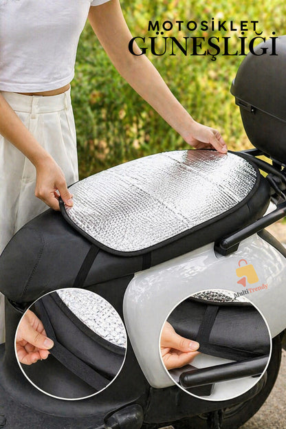 Motosiklet Scooter Sele Güneşlik Kılıfı Isı Yansıtıcı Motorsiklet Güneşliği Su Geçirmez Koltuk Örtüsü Sele Pedi