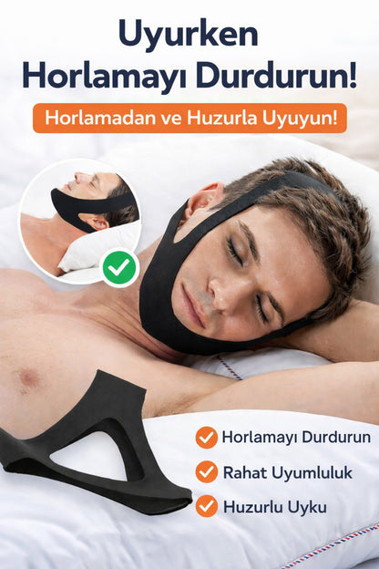 Horlama Önleyici Bant Lastikli Ayarlanabilir Horlama Bandı Çene Kapatma Bandajı Uyku Bandı