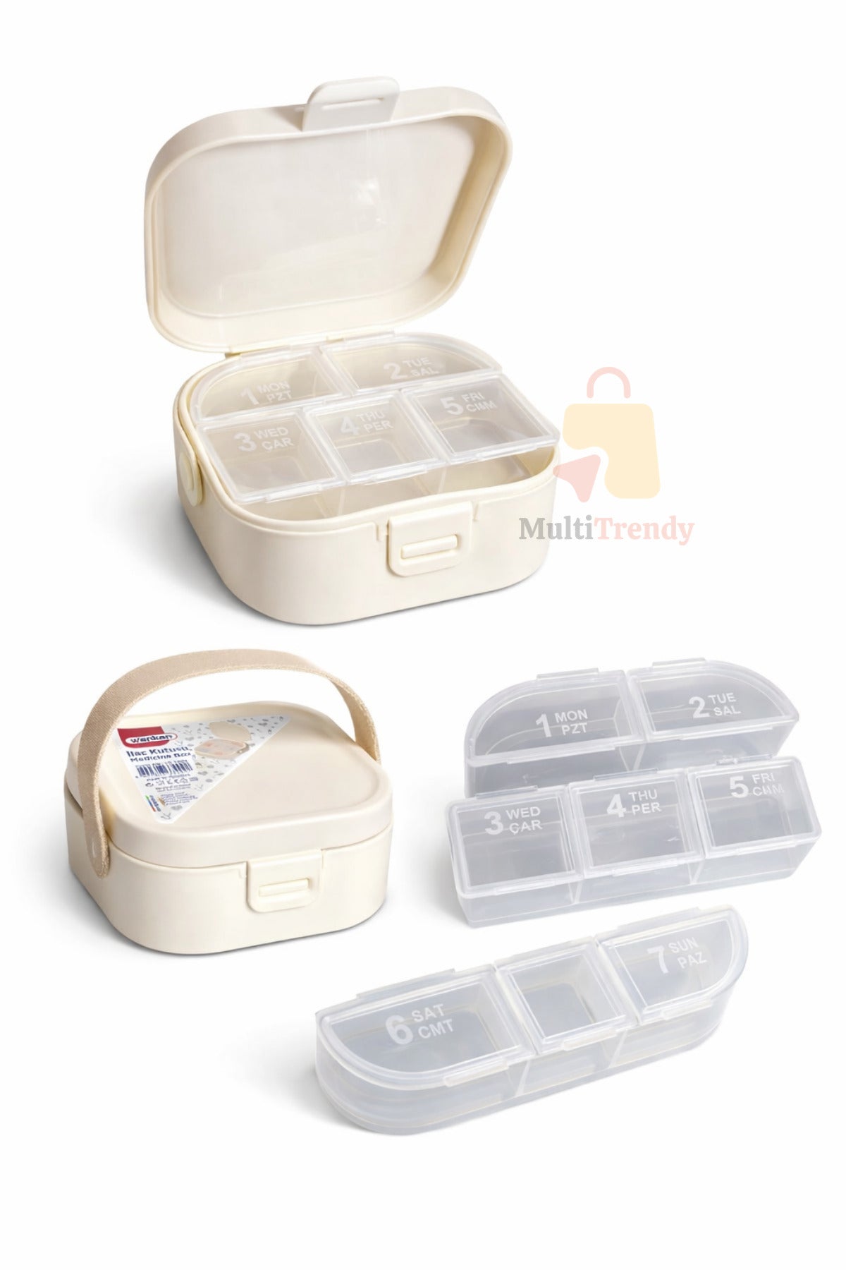 Haftalık İlaç Kutusu 7 Günlük Taşınabilir Hap Organizer Vitamin Kutusu