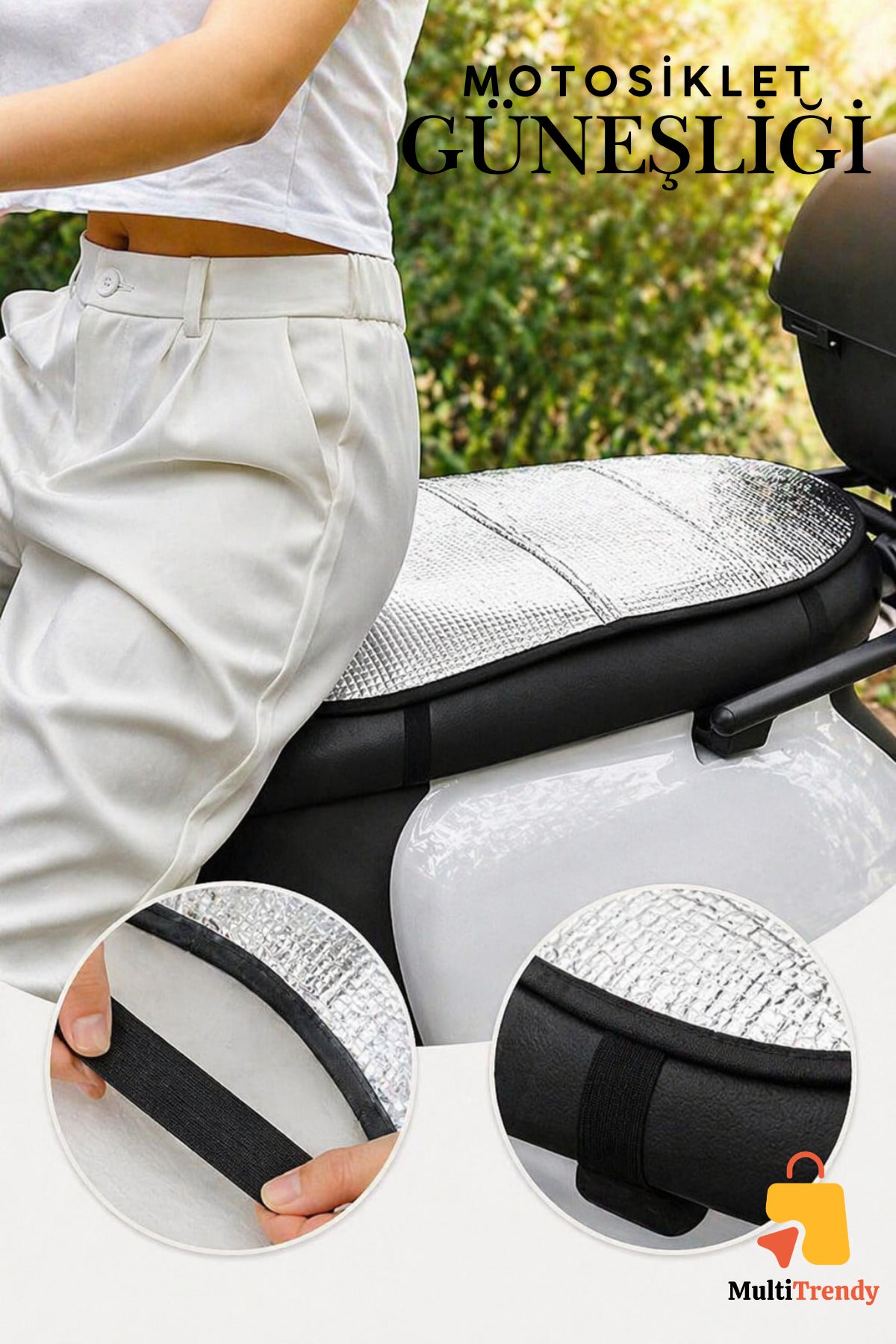 Motosiklet Scooter Sele Güneşlik Kılıfı Isı Yansıtıcı Motorsiklet Güneşliği Su Geçirmez Koltuk Örtüsü Sele Pedi