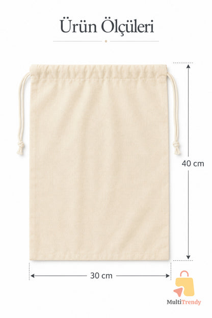 2 Adet Yoğurt Süzme Kesesi Kuru Bakliyat Gıda Saklama Torbası Hambez Bez Kese 30x40 cm