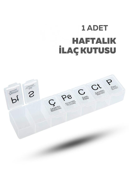 1 Adet Haftalık İlaç Kutusu 7 Günlük Hap Kutusu Düzenleyici Haftalık İlaç Vitamin Saklama Kutusu