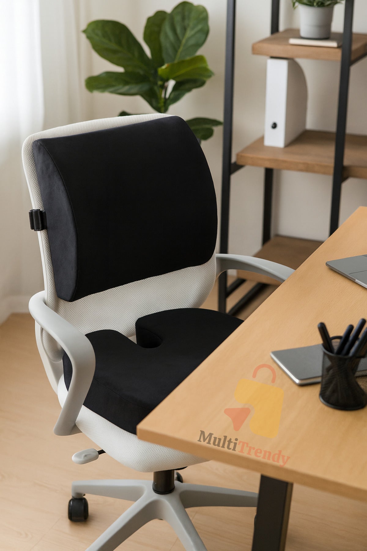 Visco Bel Destek Minderi ve Cocix Oturma Minderi 2'li Set | Visko Ortopedik Ergonomik Memory Foam