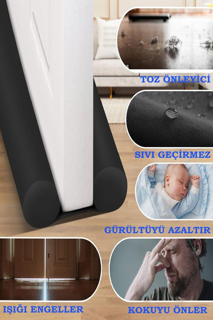 10 Adet Kapı Altı Rüzgar Önleyici Kapı Altı Yalıtım Eşik Süngeri Isı Işık Toz Soğuk Gürültü Önleyici