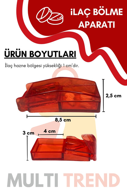İlaç Hap Kesme Aparatı İlaç Kesici ve İlaç Ezici Hap Ezme Aparatı 2'li Set