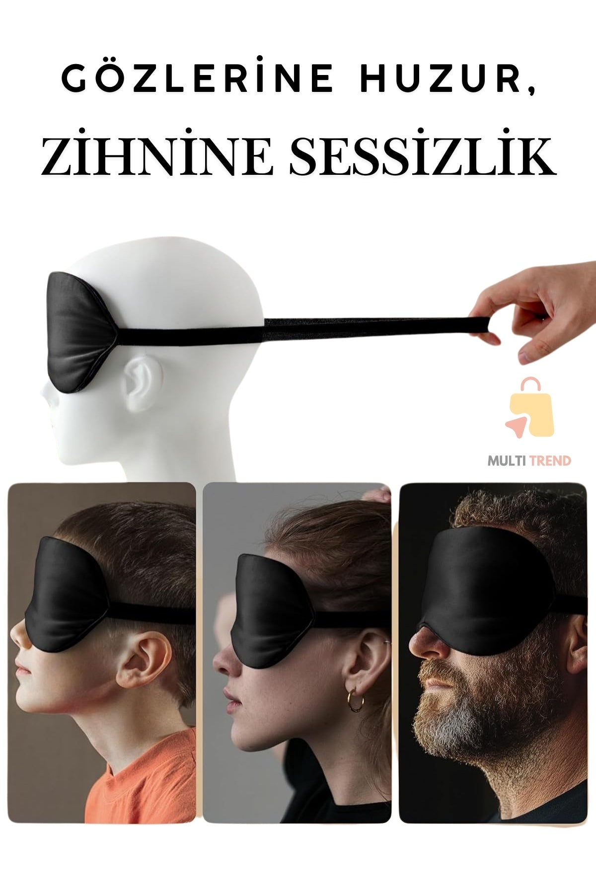 Yoga Göz Bandı Siyah – Meditasyon ve Derin Rahatlama İçin Unisex Yumuşak Uyku Göz Maskesi