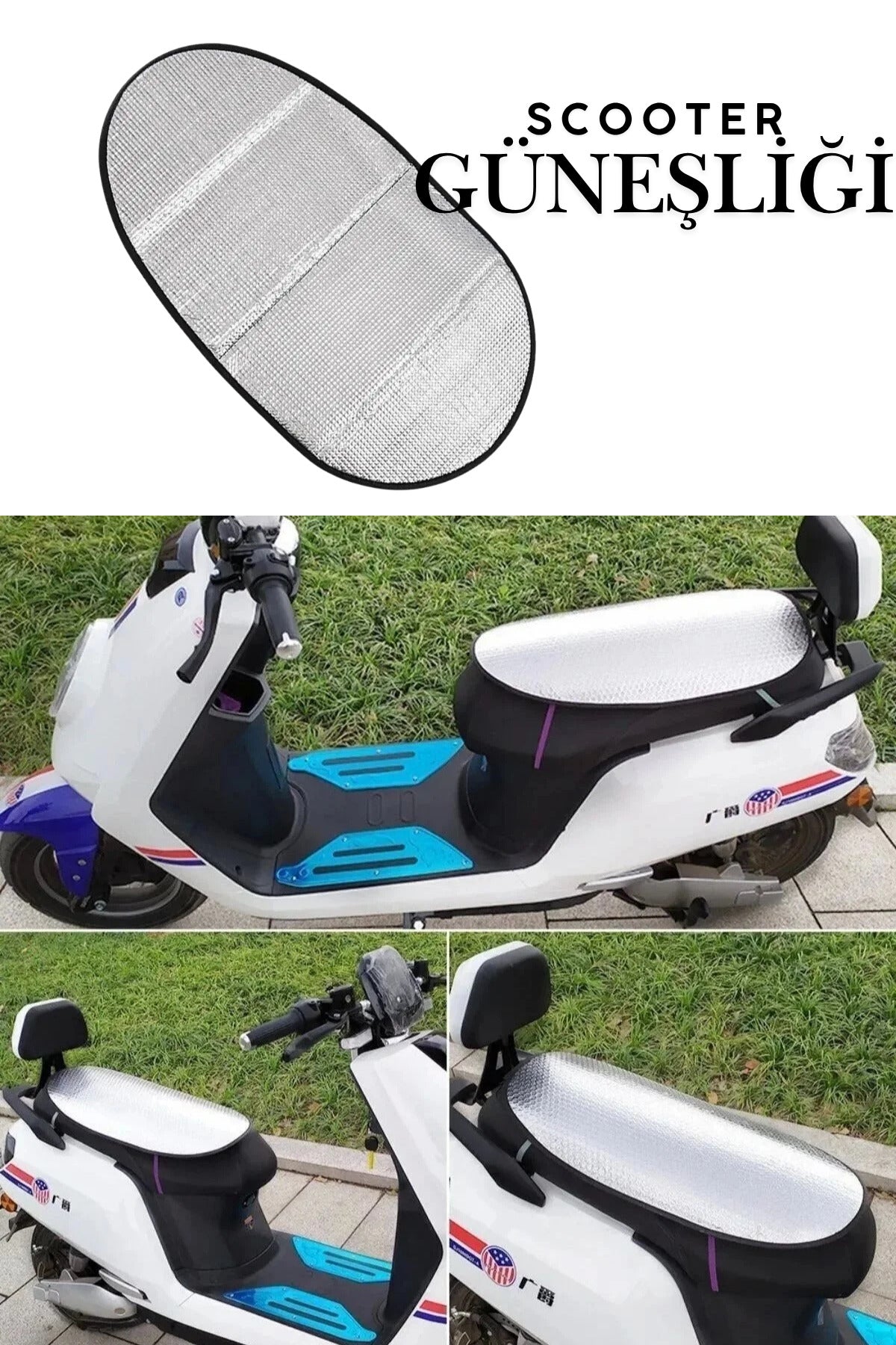 Motosiklet Scooter Sele Güneşlik Kılıfı Isı Yansıtıcı Motorsiklet Güneşliği Su Geçirmez Koltuk Örtüsü Sele Pedi