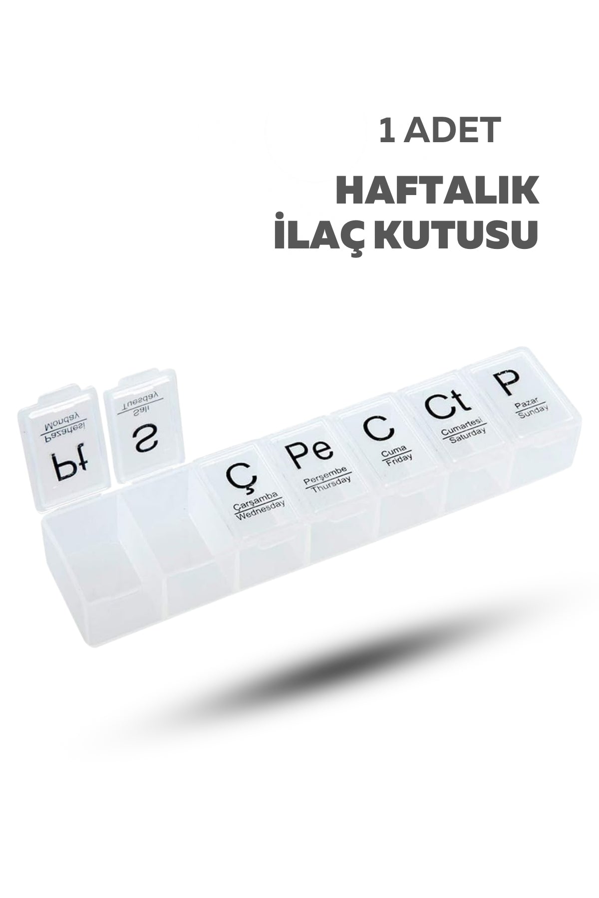 Haftalık 7 Bölmeli Hap Kutusu ve İlaç Kesme Aparatı | 2’li Set Pratik İlaç Düzenleyici