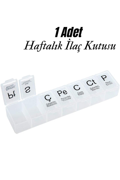 1 Adet Haftalık İlaç Kutusu 7 Günlük Hap Kutusu Düzenleyici Haftalık İlaç Vitamin Saklama Kutusu