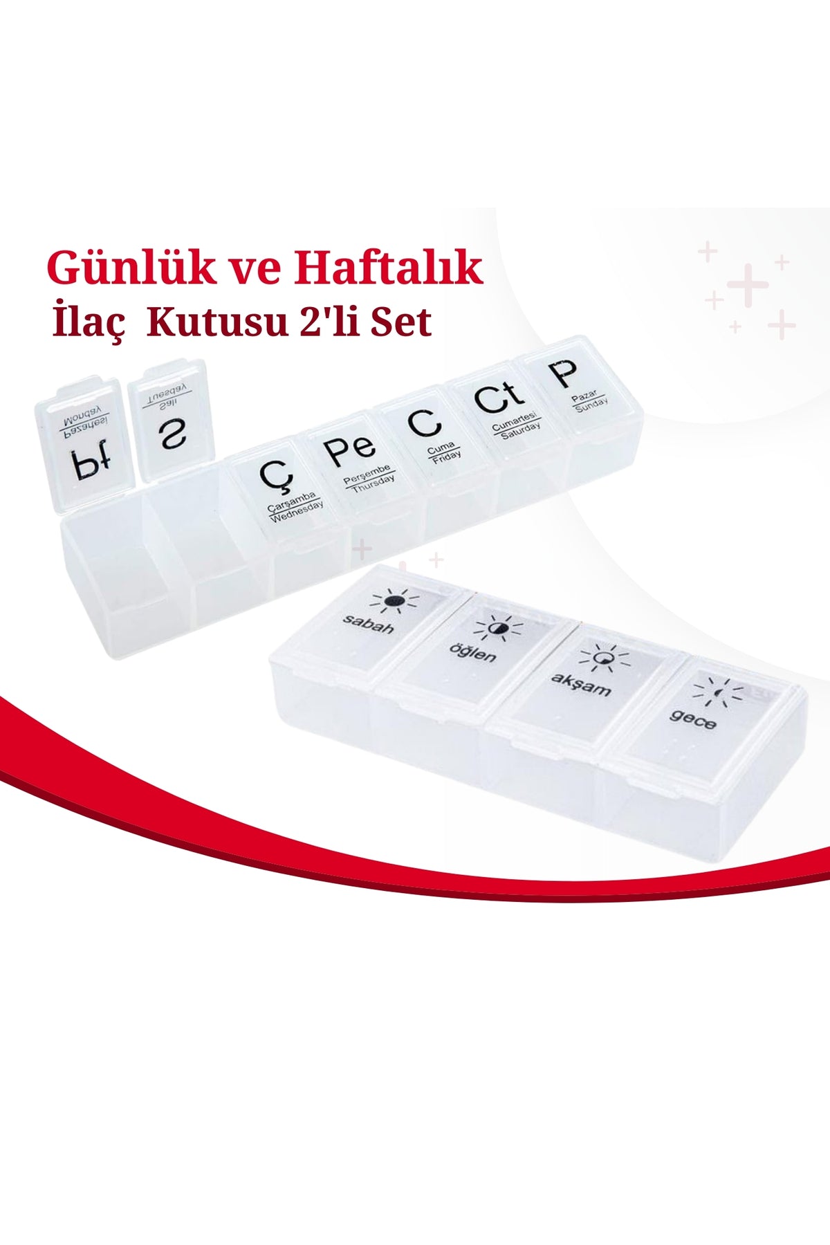 Günlük Ve Haftalık İlaç Kutusu Seti İlaç Kutusu Düzenleyici Hap Kutusu İlaç Vitamin Saklama Kutusu