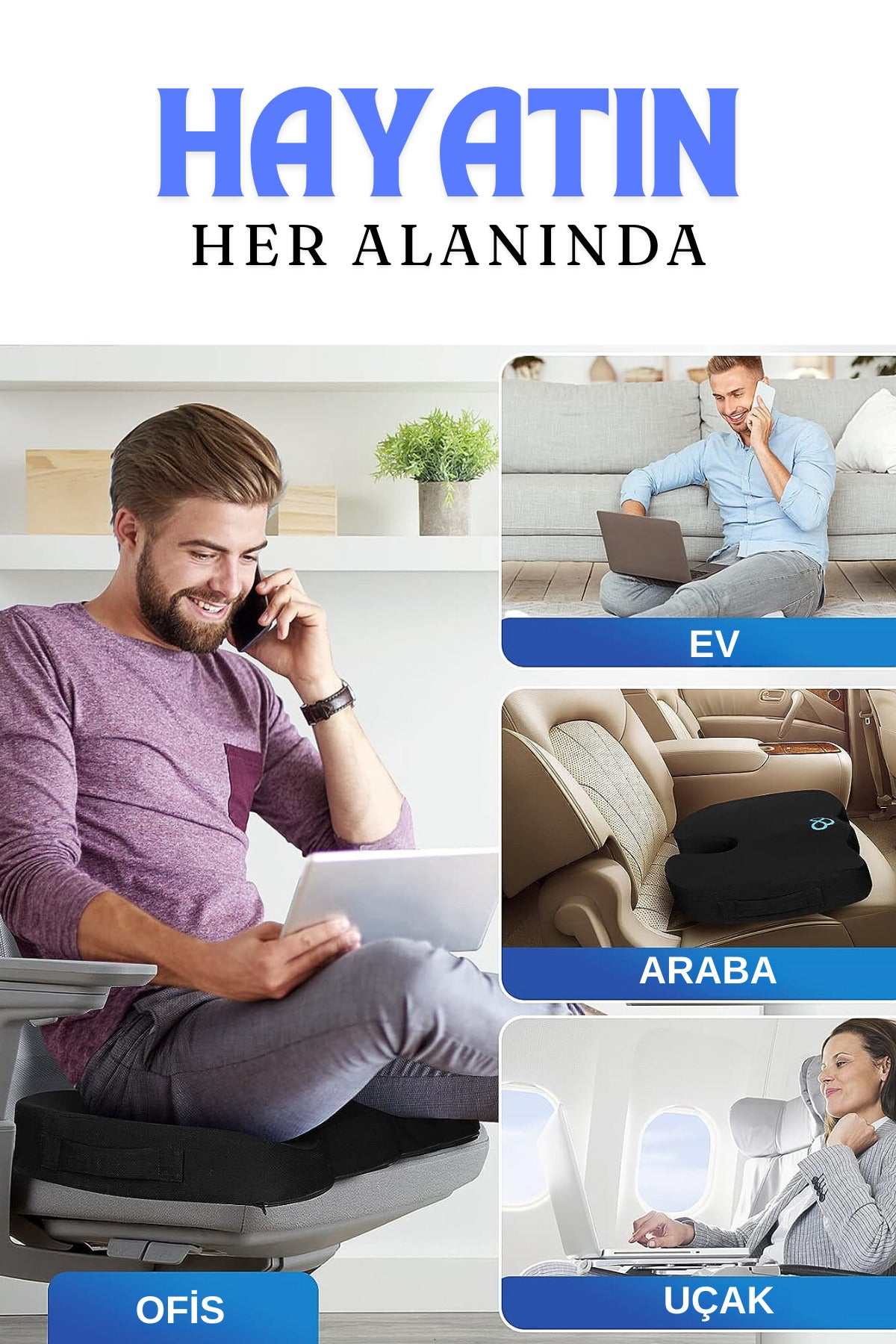 Visco Oturma Minderi Yastığı Visko Minderi Kuyruk Sokum Minderi