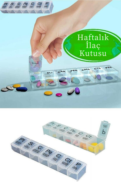 1 Adet Haftalık Ilaç Kutusu 7 Günlük Hap Kutusu Düzenleyici Haftalık Ilaç Vitamin Saklama Kutusu