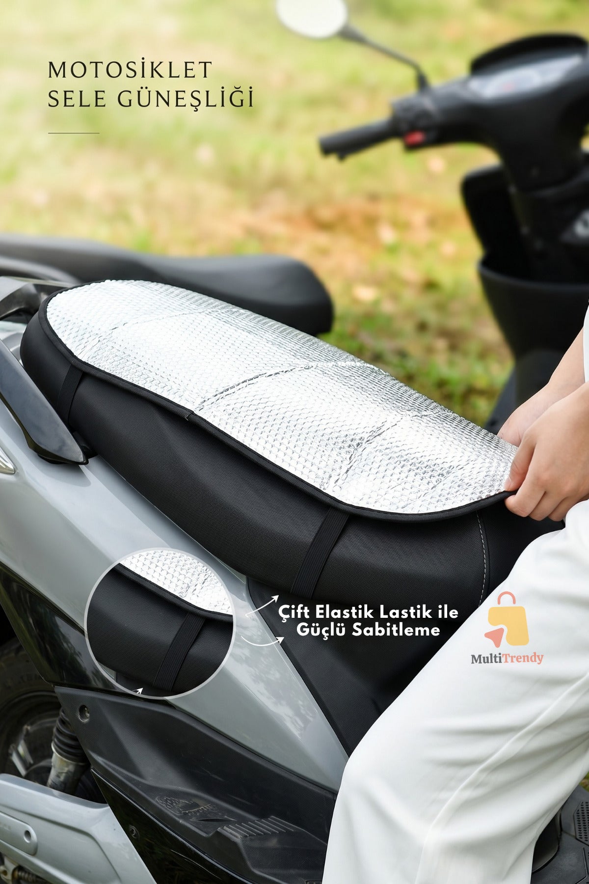 Motosiklet Scooter Sele Güneşlik Kılıfı Isı Yansıtıcı Motorsiklet Güneşliği Su Geçirmez Koltuk Örtüsü Sele Pedi