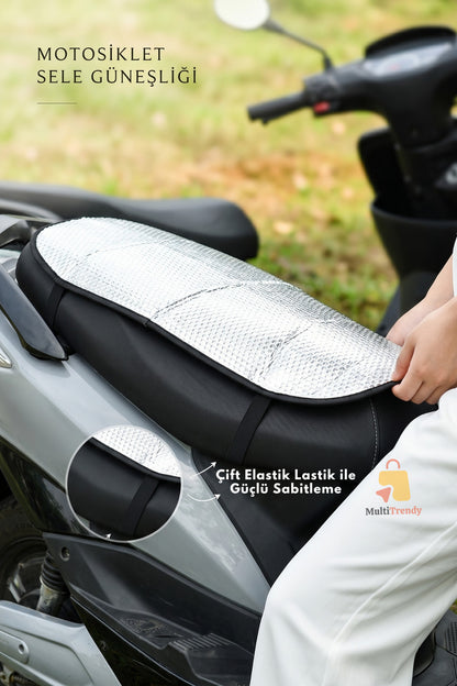 Motosiklet Scooter Sele Güneşlik Kılıfı Isı Yansıtıcı Motorsiklet Güneşliği Su Geçirmez Koltuk Örtüsü Sele Pedi