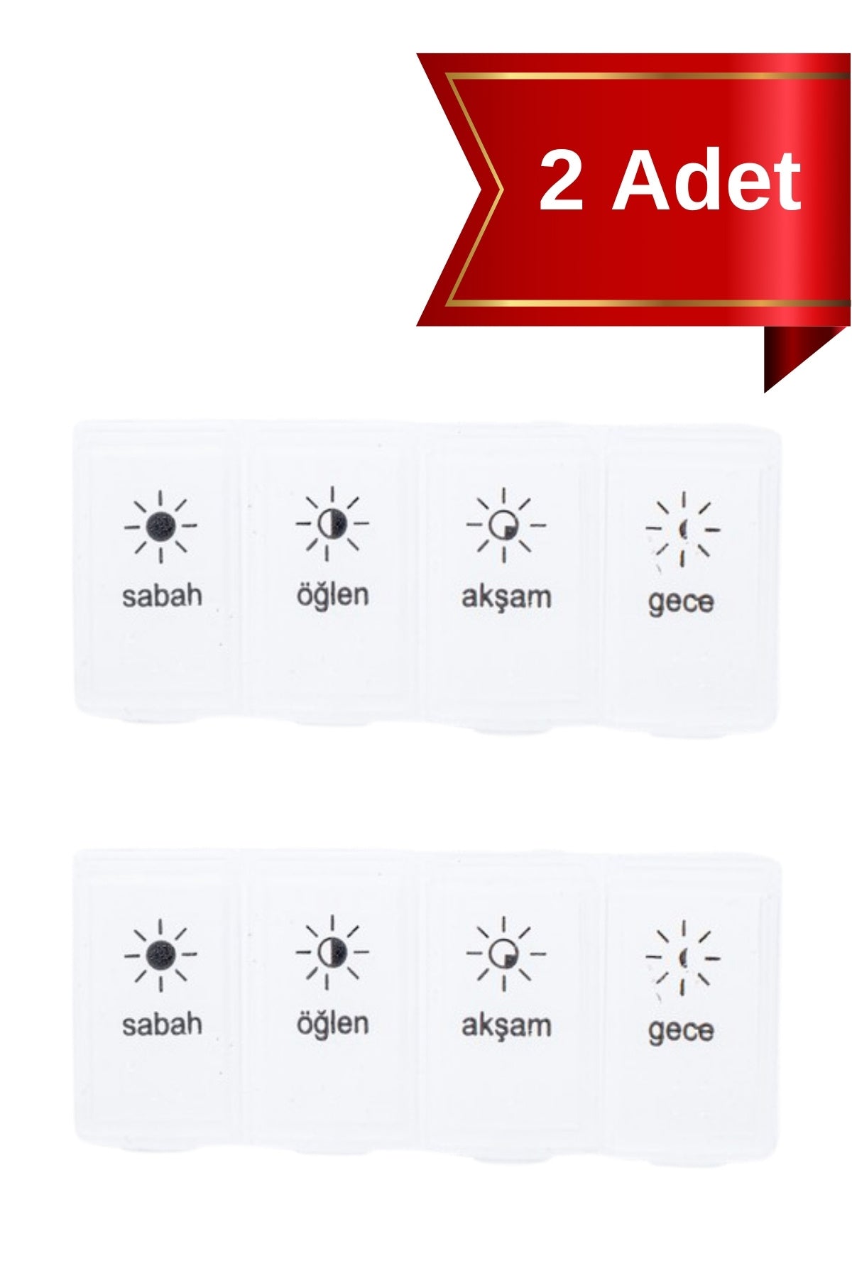 2 Adet Günlük İlaç Kutusu Hap Kutusu Düzenleyici Günlük İlaç Vitamin Saklama Kutusu