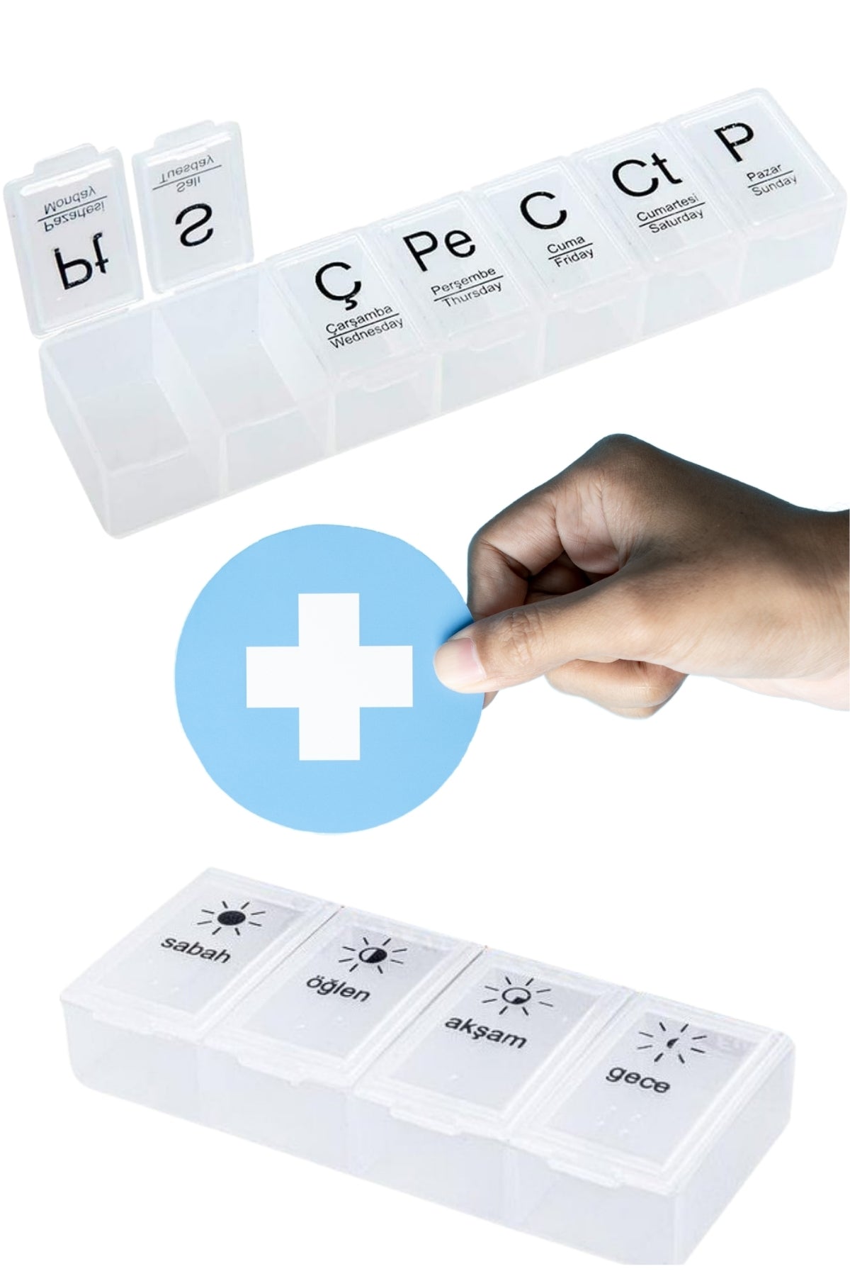Günlük Ve Haftalık Ilaç Kutusu Seti Ilaç Kutusu Düzenleyici Hap Kutusu Ilaç Vitamin Saklama Kutusu