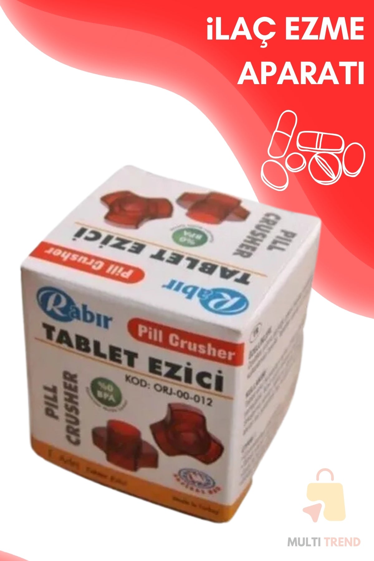 İlaç Hap Tablet Kesici ve İlaç Hap Tablet Ezici Aparat | Taşınabilir 2’li Set
