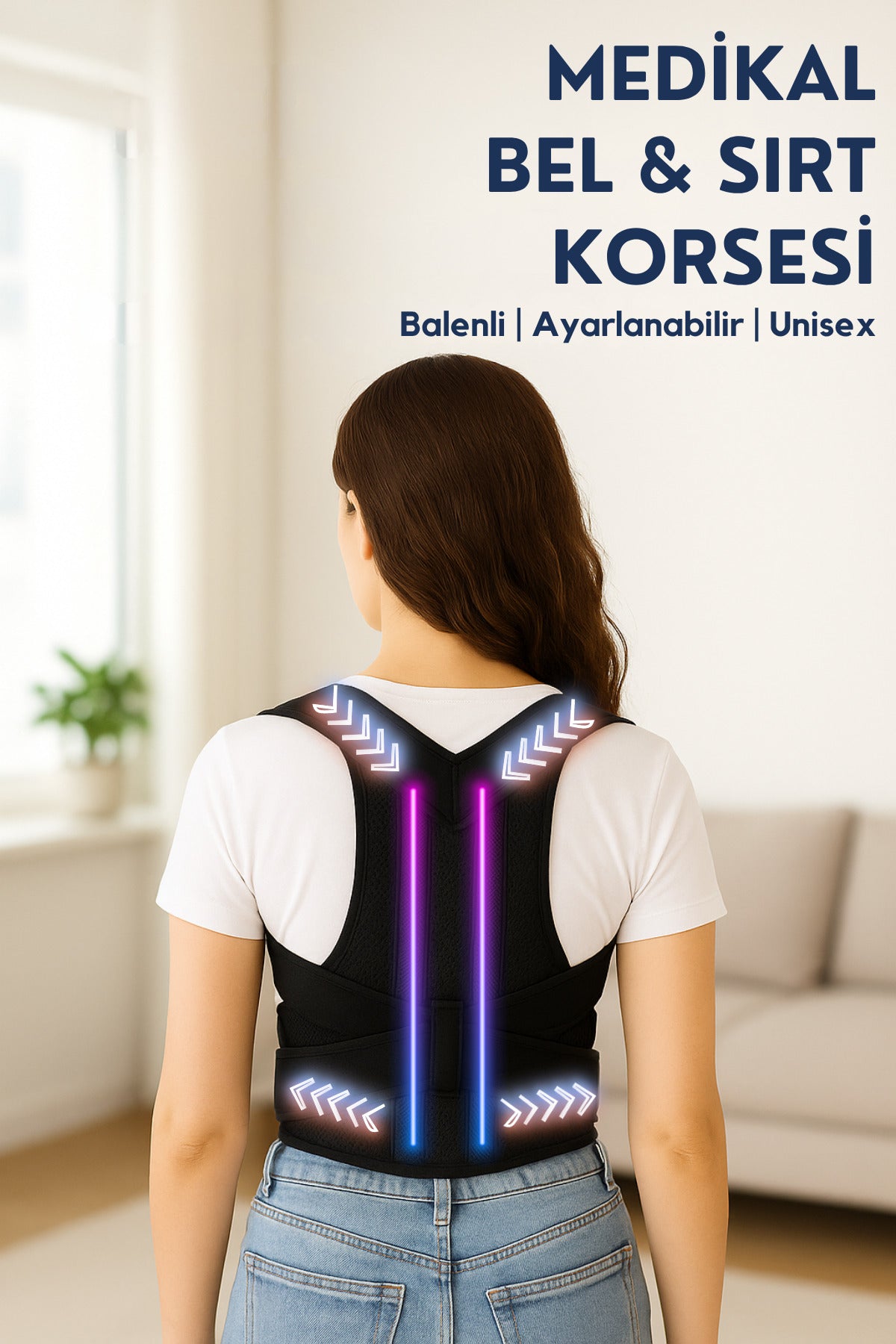 Medikal Dik Duruş Korsesi Çift Balenli Kadın Erkek Ortopedik Sırt Omuz Korsesi Kamburluk Skolyoz