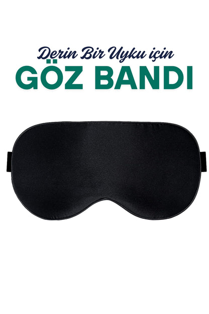 Siyah Uyku Maskesi Işık Geçirmez Göz Bandı – Kadın Erkek Unisex Konforlu Uyku Gözlüğü
