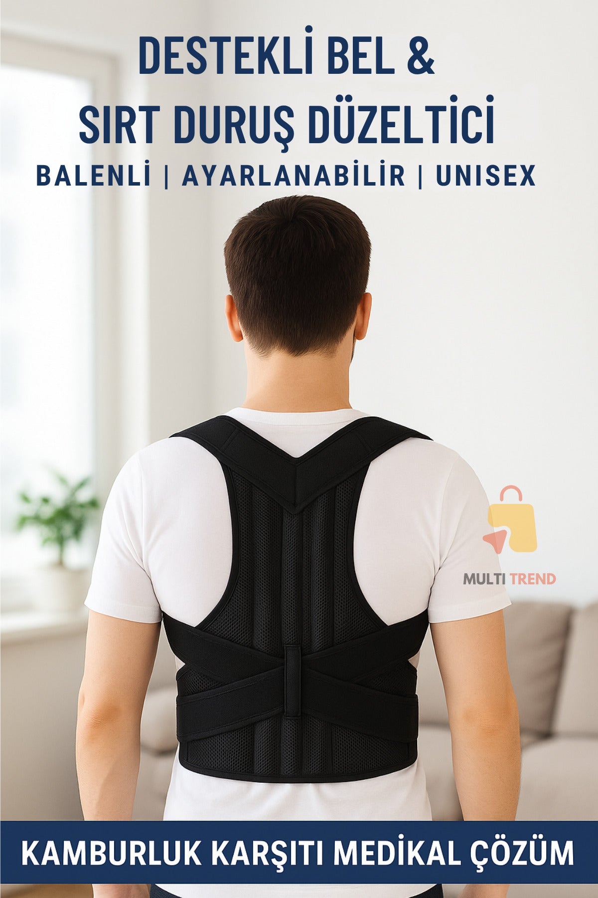 Dik Duruş Korsesi Kadın Erkek Sırt Korsesi Kamburluk Önleyici Dik Durma Korsesi