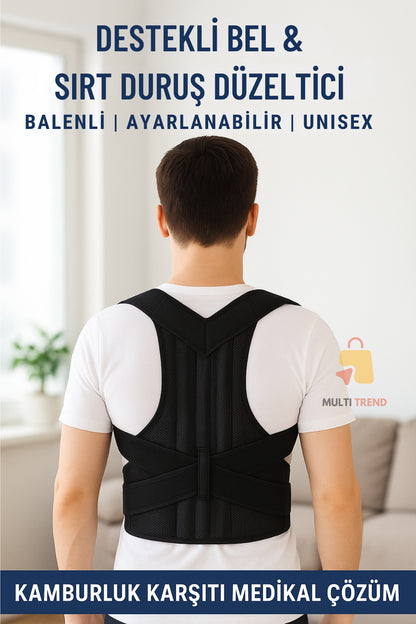 Dik Duruş Korsesi Kadın Erkek Sırt Korsesi Kamburluk Önleyici Dik Durma Korsesi