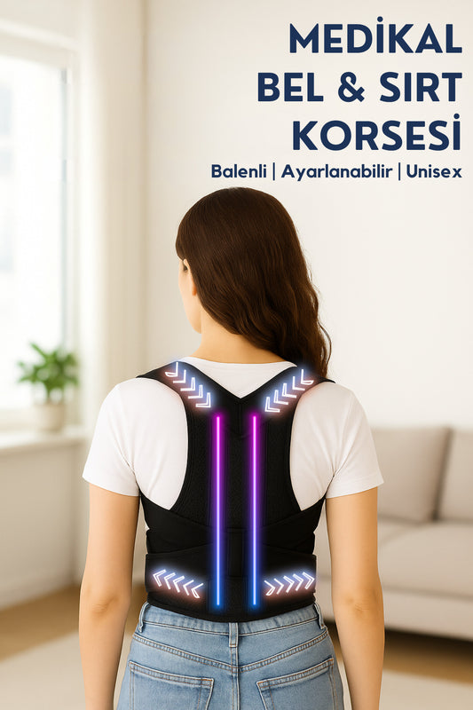 Dik Duruş Korsesi Çift Balenli Kadın Erkek Korse Dik Durma Aparatı Kambur Skolyoz Kifoz