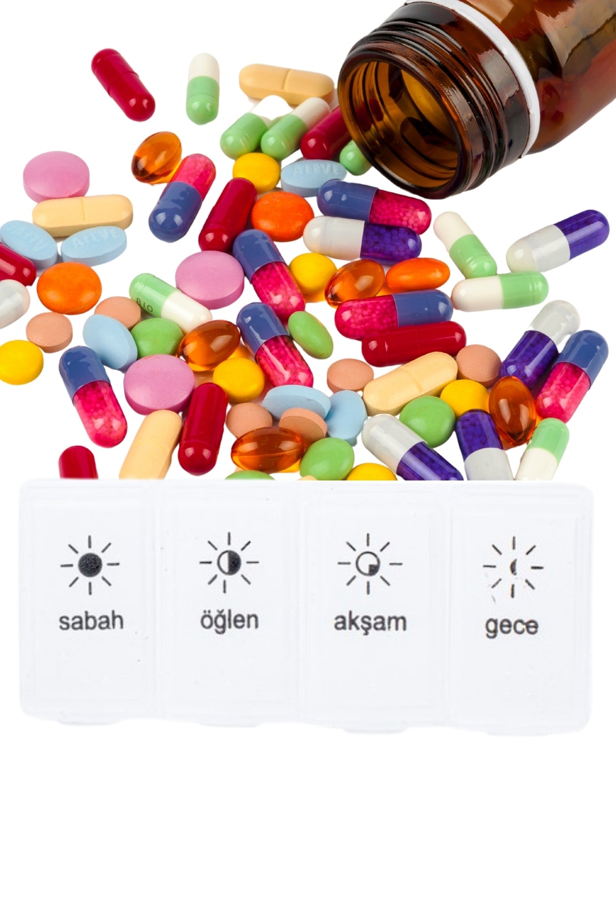 Günlük 4 Bölmeli Hap Saklama Kutusu ve İlaç Kesme Aparatı – 2’li Set