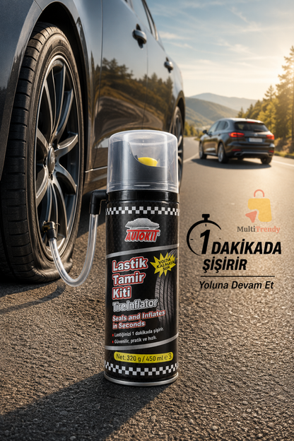 Lastik Tamir Kiti 450 ml Acil Lastik Şişirici Sprey Patlak Lastik Onarım Köpüğü