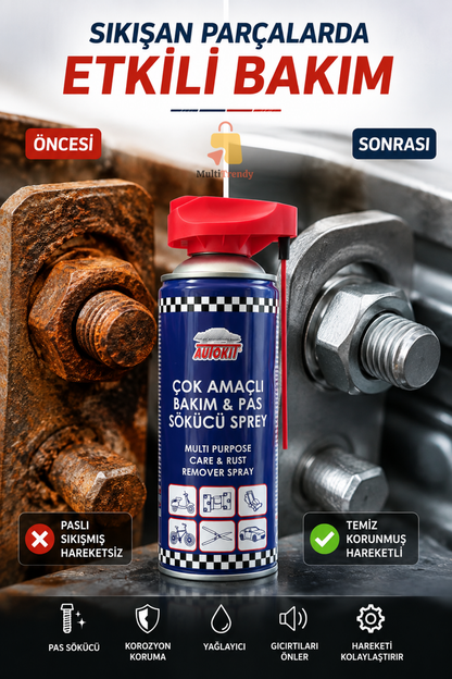 Çok Amaçlı Bakım ve Pas Sökücü Sprey 400 ml Kobra Başlıklı Yağlayıcı Koruyucu Sprey