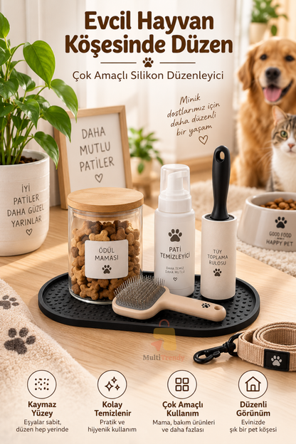 Kedi Köpek Beslenme Matı12x24 cm Su Geçirmez Mama Kabı Altlığı Paspası